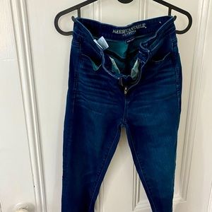 Dark high rise skinny jeans